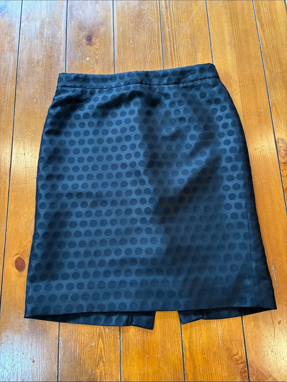 J. Crew Black On Black Polka Dot Pencil Skirt Size 2 EUC